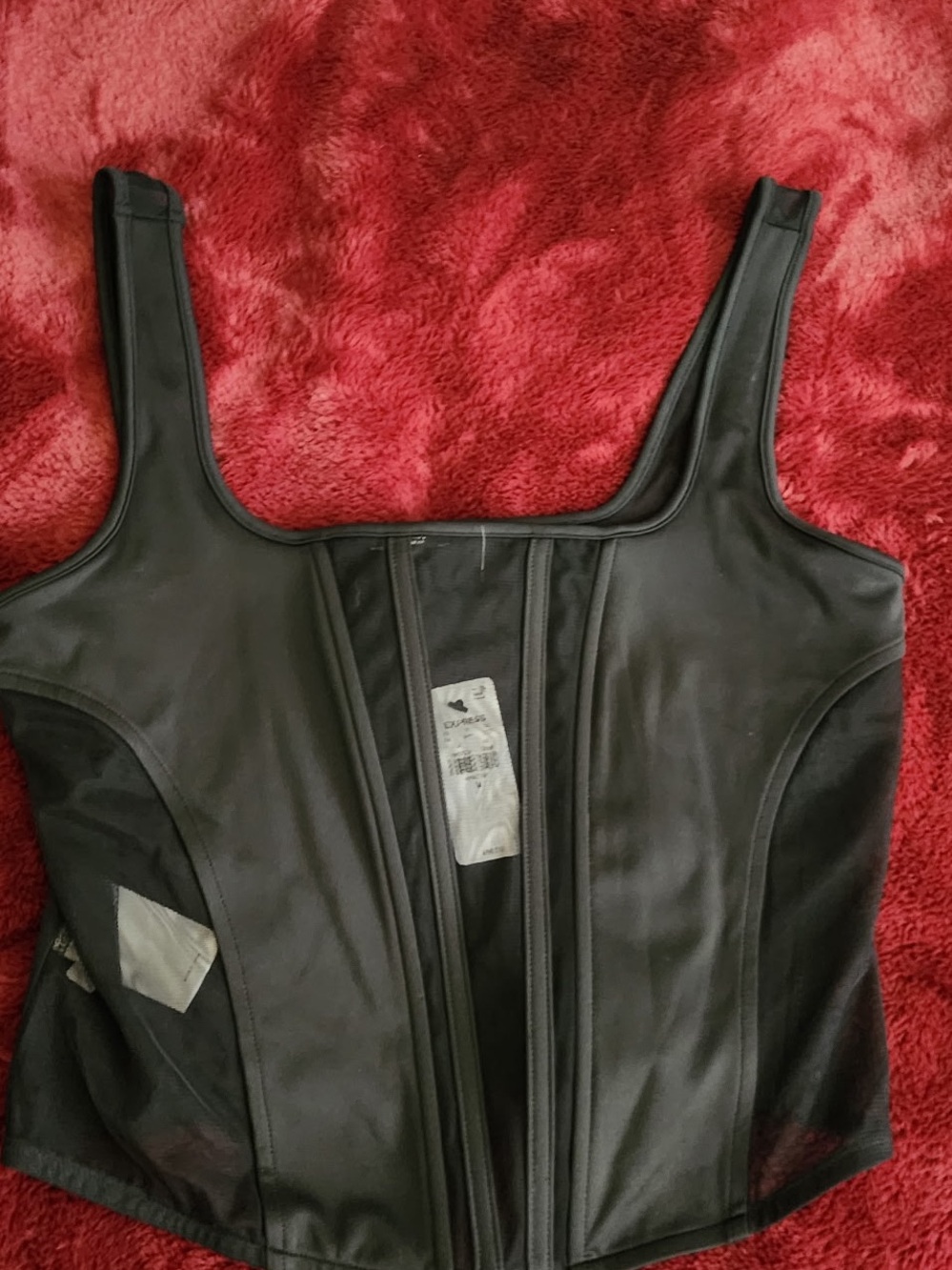 Express Black Faux-Leather Crop Top